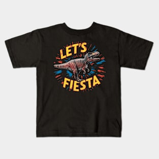 "Let's Fiesta"Cinco de Mayo,Dinosaur,8k, T-Shirt Kids T-Shirt